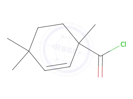Chemical structure of 2-Cyclohexene-1-carbonyl chloride, 1,4,4-trimethyl-(6CI)