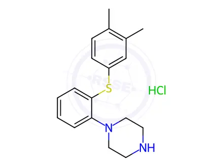 Chemical structure of 1-(2-((3,4-dimethylphenyl)thio)phenyl)piperazine hydrochloride