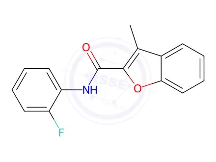 Chemical structure of N-(2-Fluorophenyl)-3-methylbenzofuran-2-carboxamide