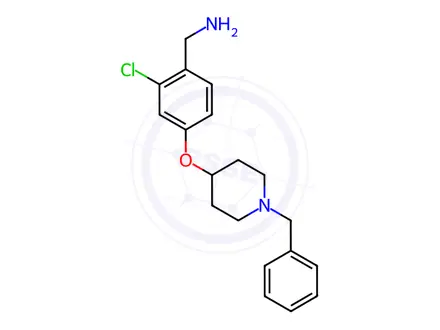 Chemical structure of (4-(1-BENZYLPIPERIDIN-4-YLOXY)-2-CHLOROPHENYL)METHANAMINE 2HCL