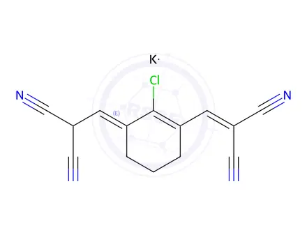 Chemical structure of Tetramethylammonium 2-[2-Chloro-3-(2,2-dicyanovinyl)cyclohex-2-en-1-ylidene]-1,1-dicyanoethan-1-ide
