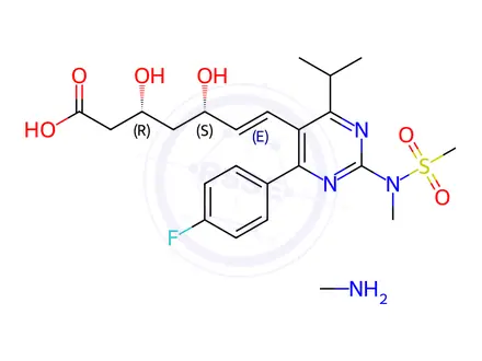 Chemical structure of Rosuvastatin MethanaMine Salt