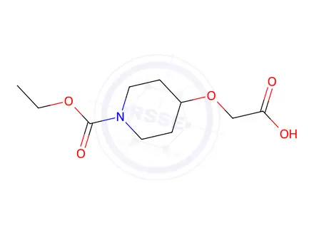 Chemical structure of 2-((1-(Ethoxycarbonyl)piperidin-4-yl)oxy)acetic acid