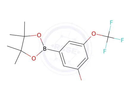 Chemical structure of 3-(Tetramethyl-1,3,2-dioxaborolan-2-yl)-5-(trifluoromethoxy)phenol