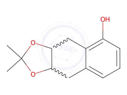 Chemical structure of cis-3a,4,9,9a-Tetrahydro-2,2-dimethylnaphtho[2,3-d]-1,3-dioxol-5-ol