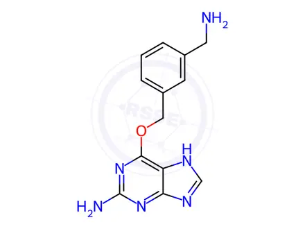Chemical structure of O6-3-(Aminomethyl)benzyl]guanine, 98%