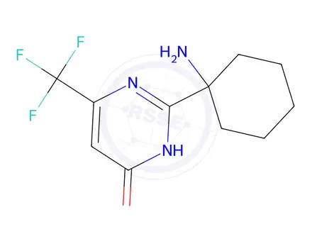 Chemical structure of 2-(1-Aminocyclohexyl)-6-(trifluoromethyl)pyrimidin-4(3H)-one