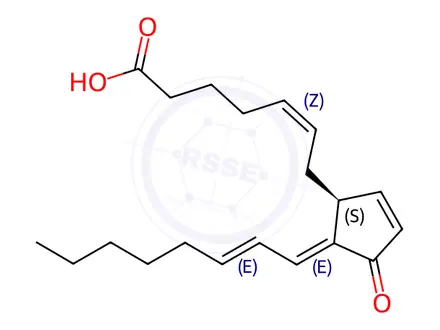 Chemical structure of 15-Deoxy-delta12,14-Prostaglandin J2