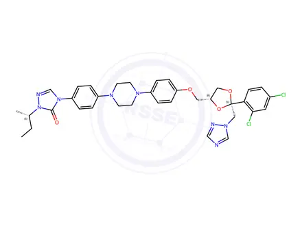Chemical structure of (S)-(-)-Itraconazole