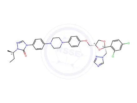 Chemical structure of (R)-(-)-Itraconazole