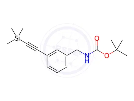 Chemical structure of Carbamic acid, N-[[3-[2-(trimethylsilyl)ethynyl]phenyl]methyl]-, 1,1-dimethylethyl ester