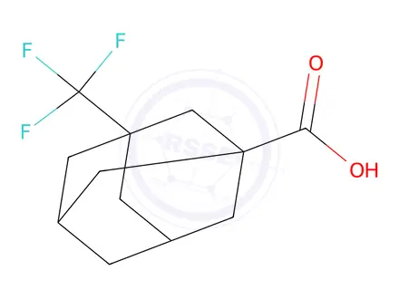 Chemical structure of 3-(Trifluoromethyl)adamantane-1-carboxylic Acid