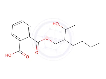 Chemical structure of Mono(2- (1- hydroxyethyl) hexyl) Phthalate