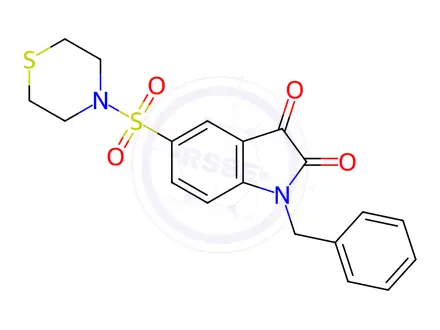 Chemical structure of 1-Benzyl-5-thiomorpholinosulfonyl Isatin