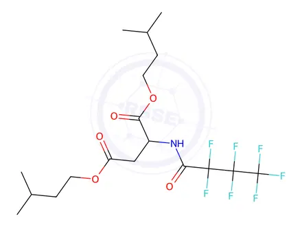 Chemical structure of Bis(3-methylbutyl) N-(2,2,3,3,4,4,4-heptafluorobutanoyl)aspartate