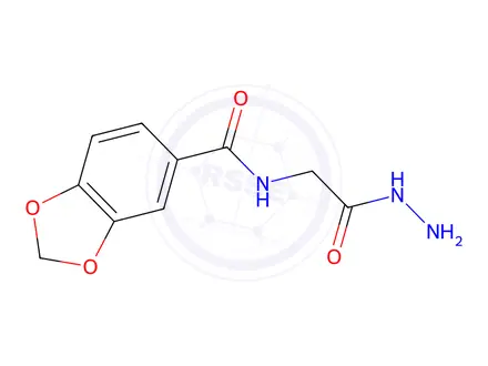 Chemical structure of Benzo[1,3]dioxole-5-carboxylic acid hydrazinocarbonylmethyl-amide