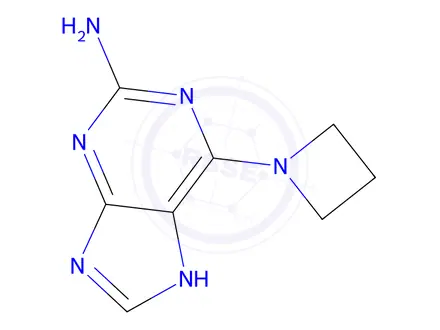 Chemical structure of 6-(Azetidin-1-yl)-1H-purin-2-amine