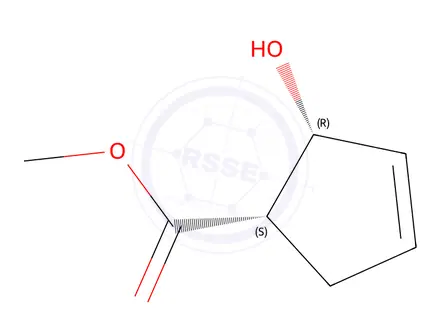 Chemical structure of 3-Cyclopentene-1-carboxylicacid,2-hydroxy-,methylester,(1S-cis)-(9CI)