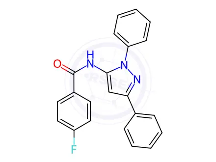 Chemical structure of N-(1,3-Diphenyl-1H-pyrazol-5-yl)-4-fluorobenzamide