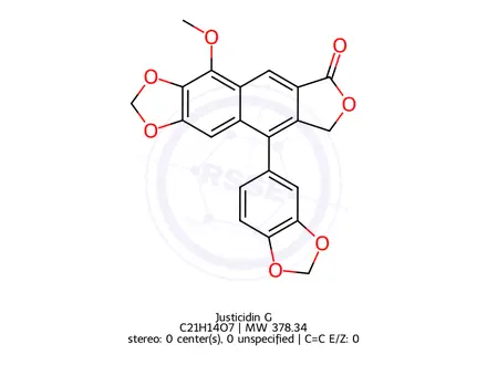 Chemical structure of 9-(Benzo[d][1,3]dioxol-5-yl)-4-methoxyfuro[3',4':6,7]naphtho[2,3-d][1,3]dioxol-6(8H)-one