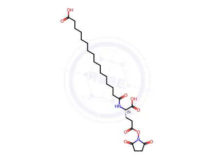 Chemical structure of HO-C16-Glu(OSU)-OH