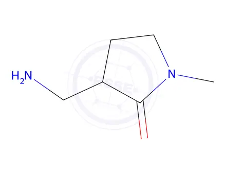 Chemical structure of 3-(aminomethyl)-1-methylpyrrolidin-2-one