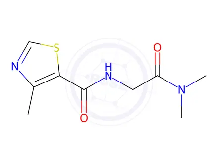 Chemical structure of N,N-dimethyl-2-[(4-methyl-1,3-thiazol-5-yl)formami do]acetamide