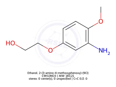 Chemical structure of Ethanol, 2-(3-amino-4-methoxyphenoxy)-(9CI)