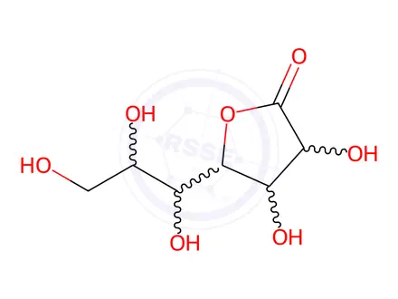 Chemical structure of (3S,4R,5R)-3,4-dihydroxy-5-((1R,2R)-1,2,3-trihydroxypropyl)dihydrofuran-2(3H)-one