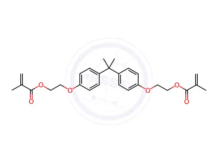 Chemical structure of 2,2-Di[4-(isobutenoyloxyethoxy)phenyl]propane (EBDMA)