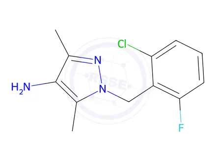 Chemical structure of 1-[(2-chloro-6-fluorophenyl)methyl]-3,5-dimethyl-1h-pyrazol-4-amine
