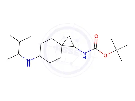 Chemical structure of tert-butyl N-[6-(1,2-dimethylpropylamino)spiro[2.5]octan-2-yl]carbamate