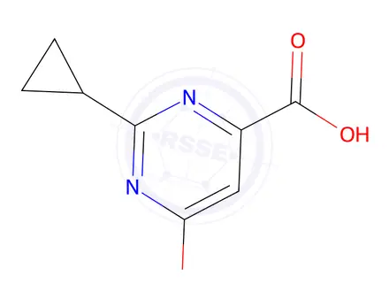 Chemical structure of 2-Cyclopropyl-6-methoxypyrimidine-4-carboxylic acid