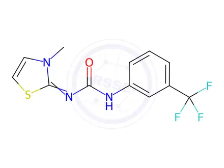 Chemical structure of 3-[(2Z)-3-Methyl-2,3-dihydro-1,3-thiazol-2-ylidene]-1-[3-(trifluoromethyl)phenyl]urea