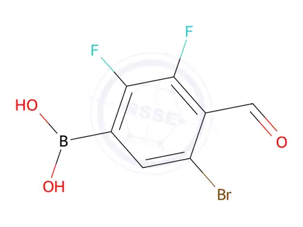 Chemical structure of 5-Bromo-2,3-difluoro-4-formylphenylboronic acid