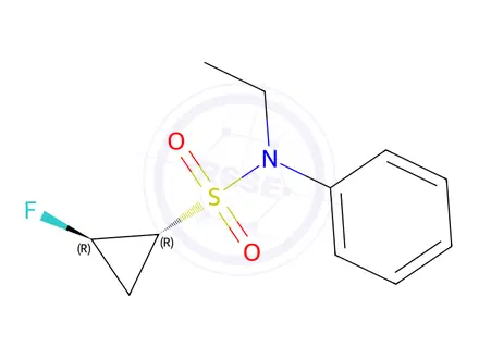 Chemical structure of (1R,2R)-N-Ethyl-2-fluoro-N-phenylcyclopropane-1-sulfonamide