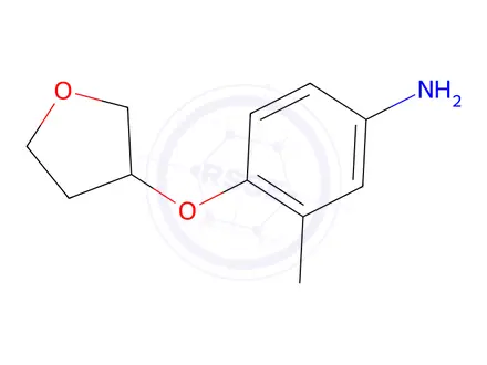 Chemical structure of 3-methyl-4-(oxolan-3-yloxy)aniline