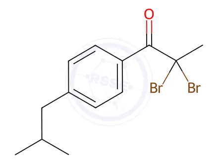 Chemical structure of 4'-Isobutyl-2,2-dibromopropiophenone