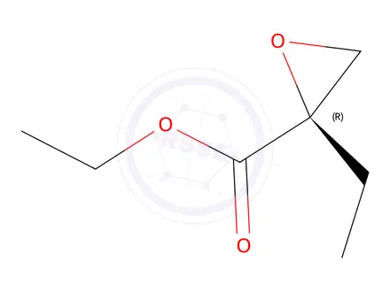 Chemical structure of Oxiranecarboxylic acid, 2-ethyl-, ethyl ester, (R)-(9CI)
