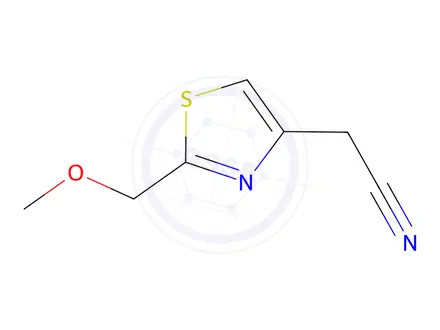 Chemical structure of 2-[2-(methoxymethyl)-1,3-thiazol-4-yl]acetonitrile