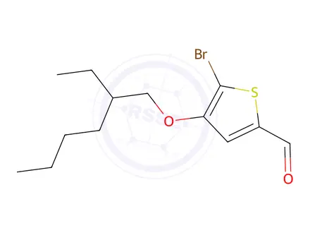 Chemical structure of 5-bromo-4-((2-ethylhexyl)oxy)thiophene-2-carbaldehyde