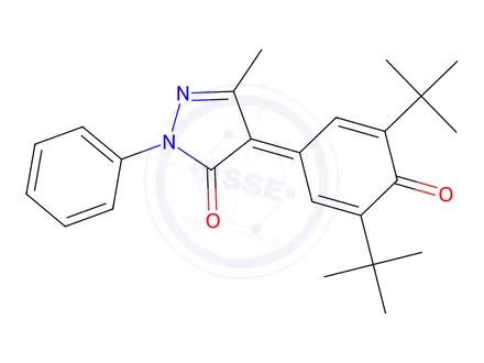 Chemical structure of 2,6-Di-tert-butyl-4-(3-Methyl-1-phenyl-5-oxo-4-pyrazolidine)-2,5-cyclohexadiene-1-one