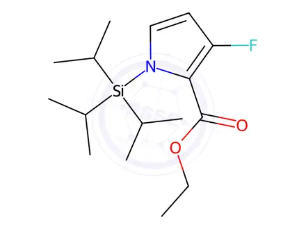 Chemical structure of Ethyl 3-fluoro-1-(triisopropylsilyl)-1H-pyrrole-2-carboxylate