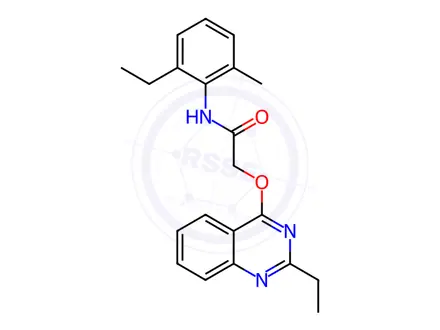 Chemical structure of N-(2-ethyl-6-methylphenyl)-2-(2-ethylquinazolin-4-yl)oxyacetamide