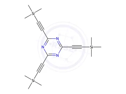 Chemical structure of 1,3,5-Triazine, 2,4,6-tris[(trimethylsilyl)ethynyl]-