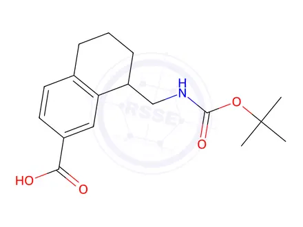 Chemical structure of 8-({[(tert-Butoxy)carbonyl]amino}methyl)-5,6,7,8-tetrahydronaphthalene-2-carboxylic Acid