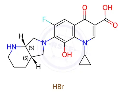 Chemical structure of Moxifloxacin Hydrochloride Impurity 10 (Moxifloxacin Hydrochloride EP Impurity E Hydrobromide)