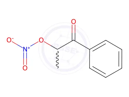 Chemical structure of 1-oxo-1-phenylpropan-2-yl nitrate