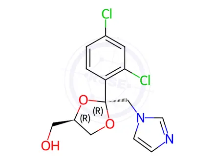 Chemical structure of trans-2-(2,4-Dichlorophenyl)-2-(1H-imidazol-1-ylmethyl)-1,3-dioxolane-4-methanol