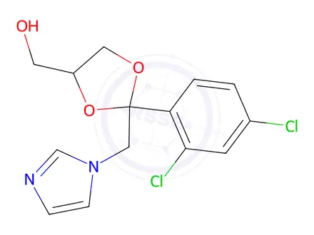 Chemical structure of (2-((1H-Imidazol-1-yl)methyl)-2-(2,4-dichlorophenyl)-1,3-dioxolan-4-yl)methanol